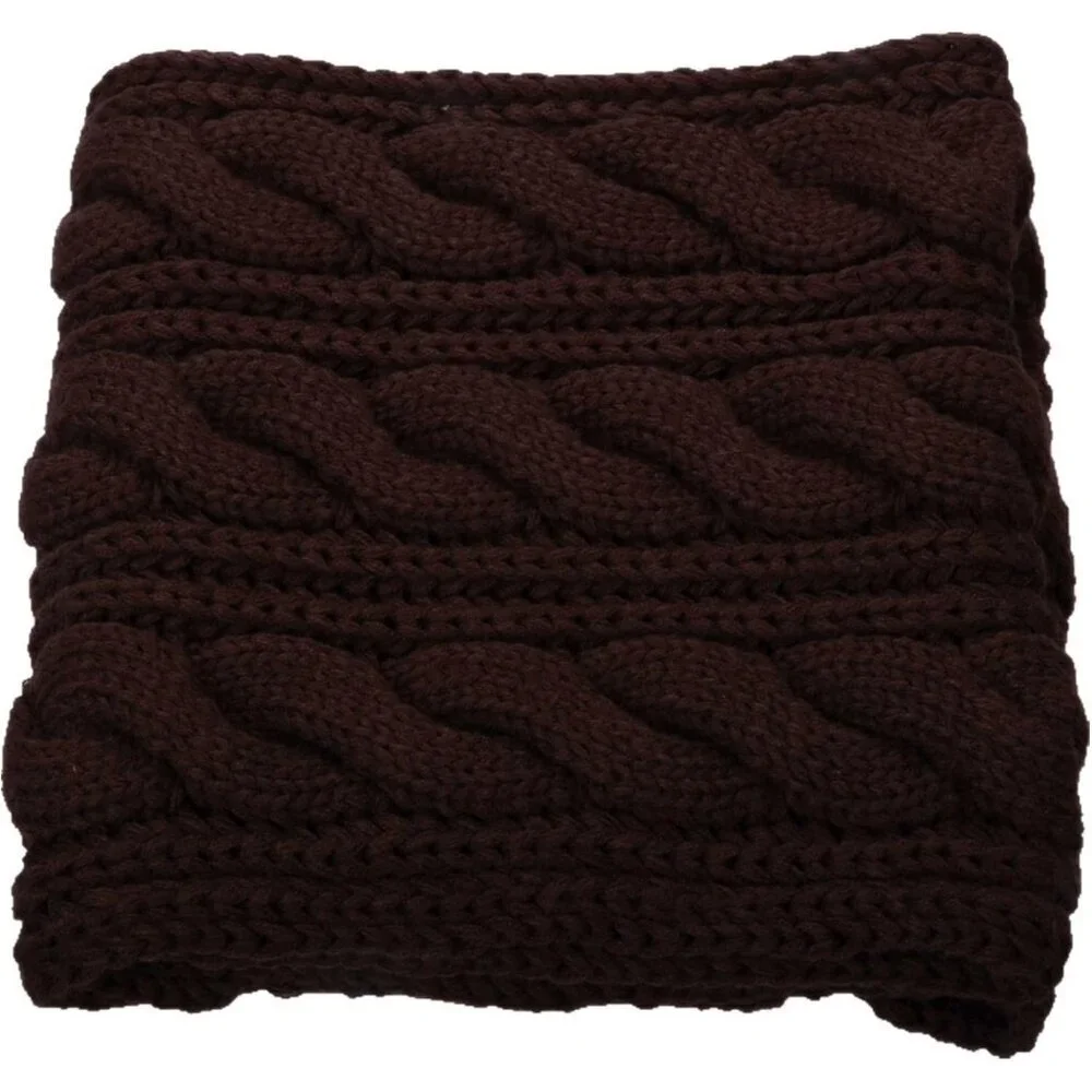 Women's Twist Dark Chocolate Thick Ribbed Knit Winter Infinity Circle Loop Scarf